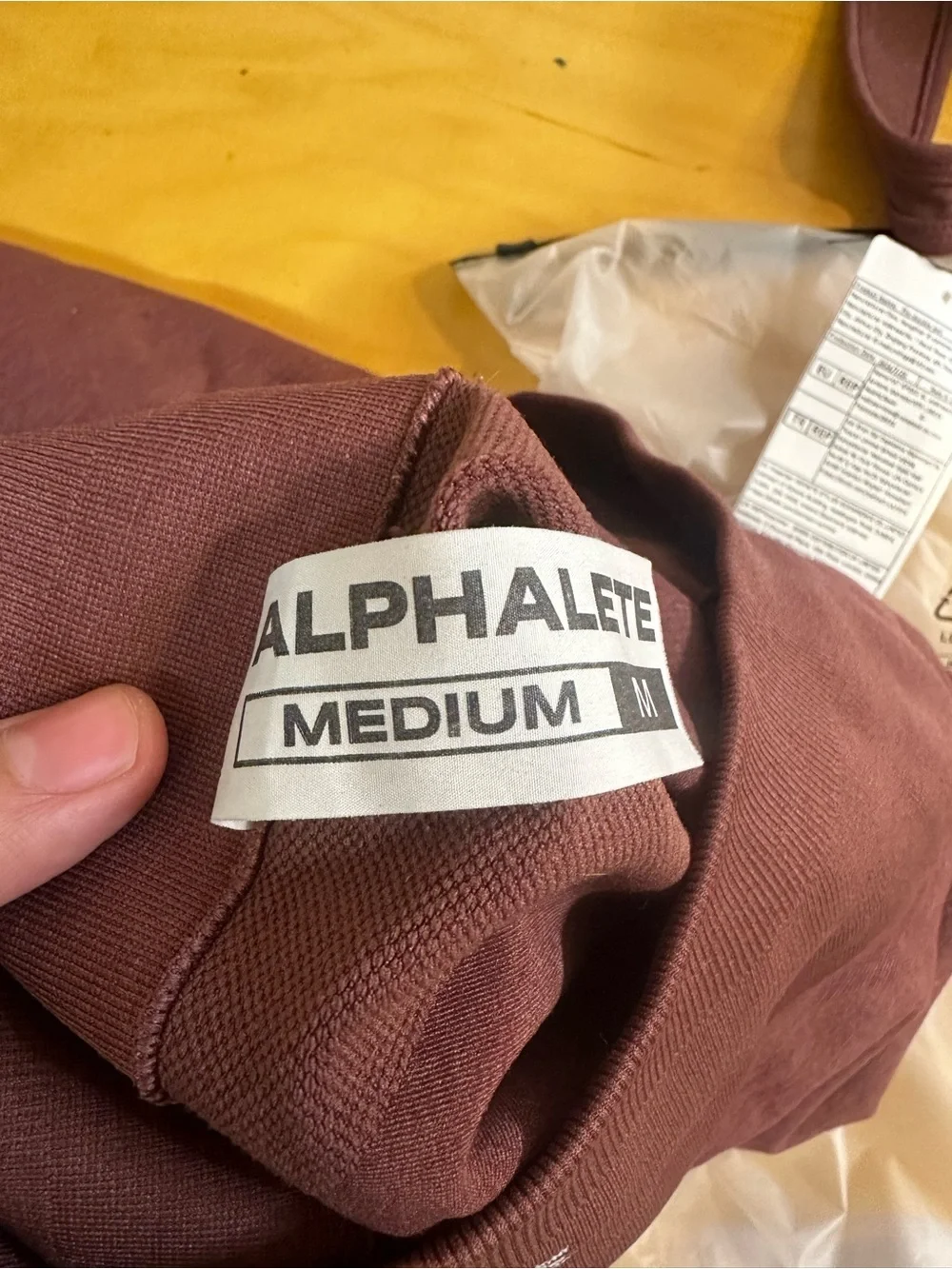 Alphalete Amplify Workout Set Bra Top and Seamless Leggings Dusty Rose Medium